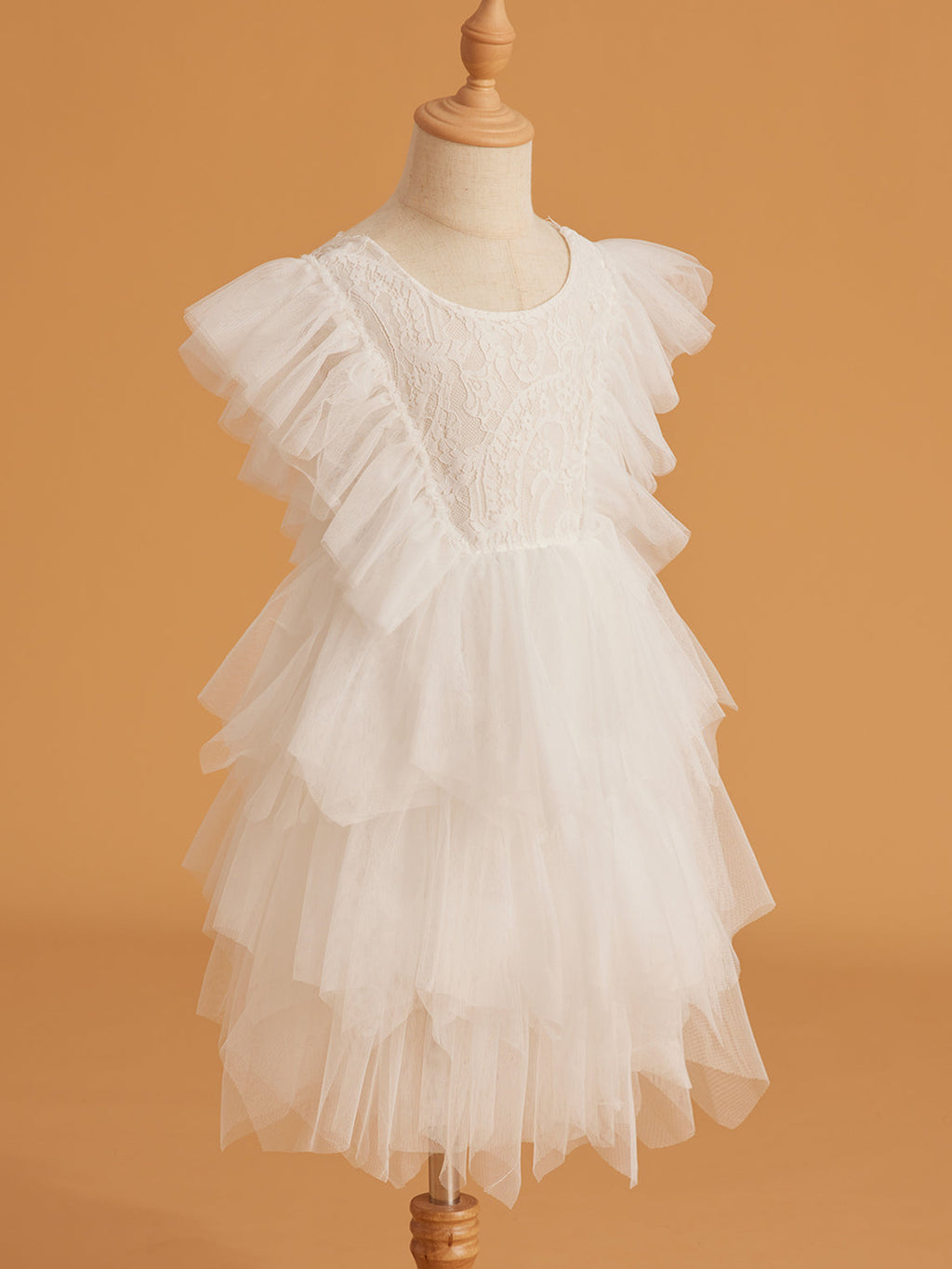 Vestido corto/mini de tul y encaje (2003227815) 