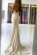Spaghetti Straps Simple Mermaid Prom Dress
