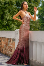 Sequins Halter Prom Dress