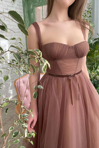 Princess A Line Sweetheart Brown Holiday Party Dress
