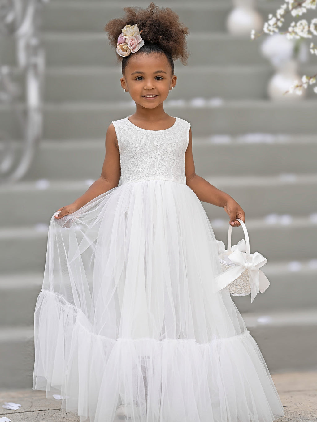 Vestido blanco de tul hasta el suelo (2003227895) 