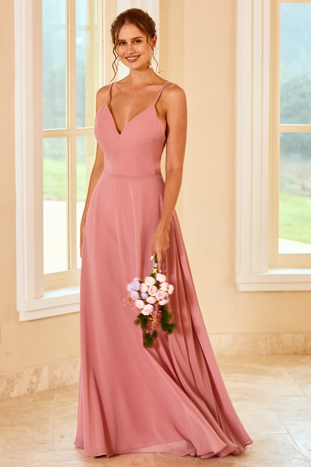 Robe de demoiselle d'honneur longue bohème