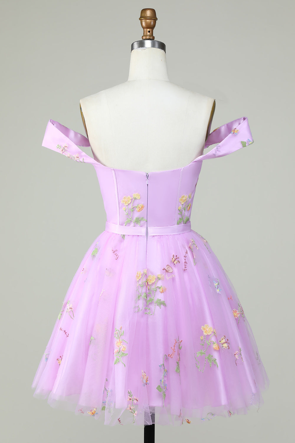 Vestido corto de fiesta estilo champán, corte en A, escote corazón