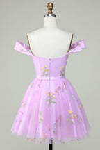 Vestido corto de fiesta estilo champán, corte en A, escote corazón