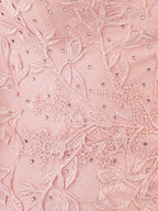 Robe de bal rose moulante courte en dentelle avec appliques