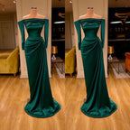 Robe de bal sirène vert foncé, robe longue à épaules dénudées en solde