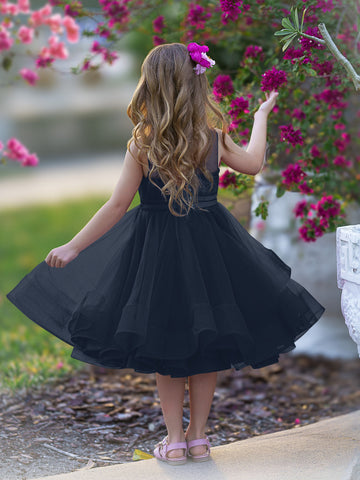 Vestido de princesa/vestido de tul hasta la rodilla para niña de las flores 