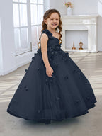 Vestido de princesa/vestido de tul hasta el suelo para niña de las flores 