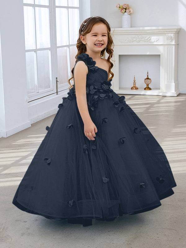 Vestido de princesa/vestido de tul hasta el suelo para niña de las flores 