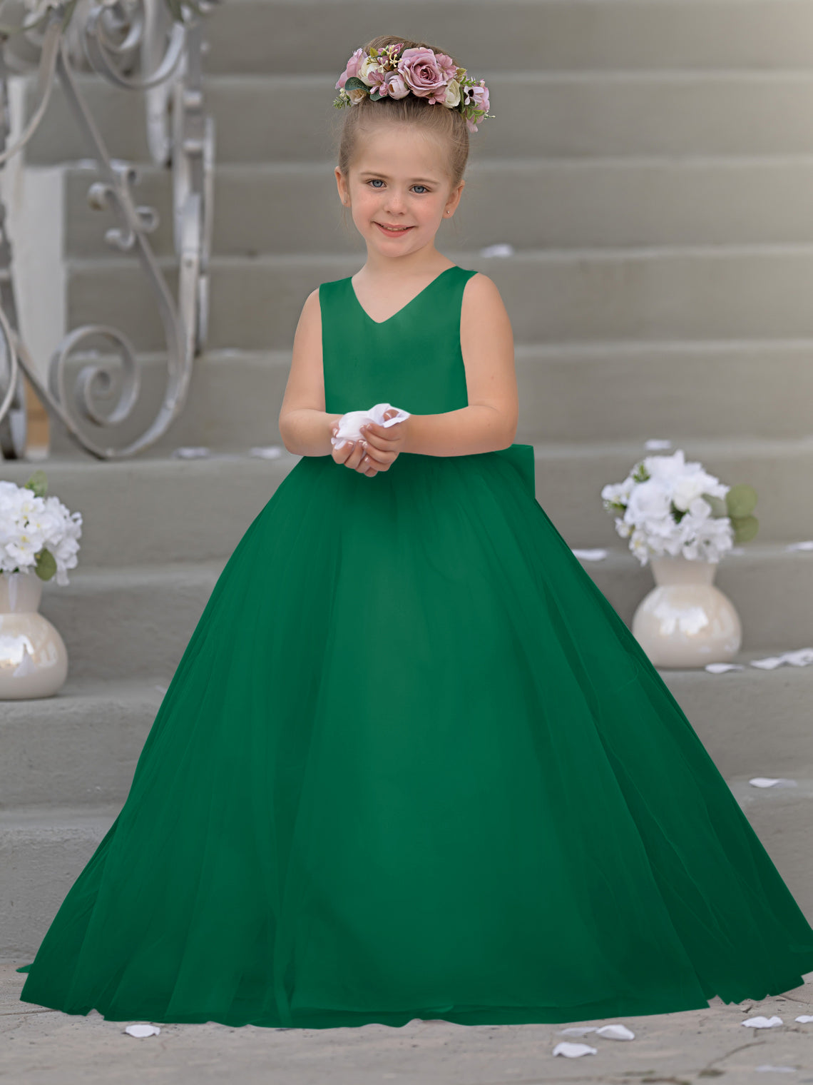 Robe de demoiselle d'honneur intemporelle en satin et tulle, coupe trapèze, sans manches 