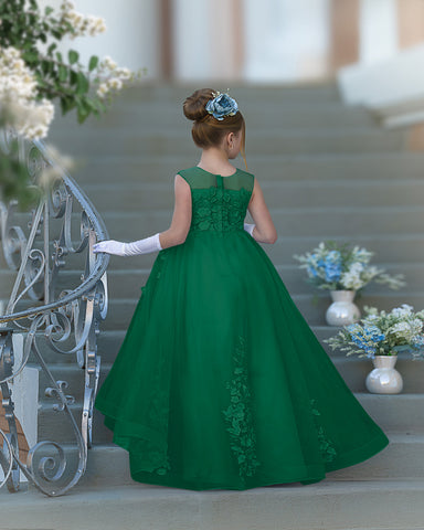 Vestido de baile de princesa Serenity con apliques de encaje y adornos de mariposas 
