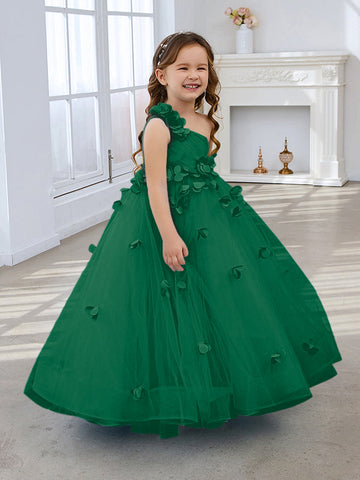 Vestido de princesa/vestido de tul hasta el suelo para niña de las flores 