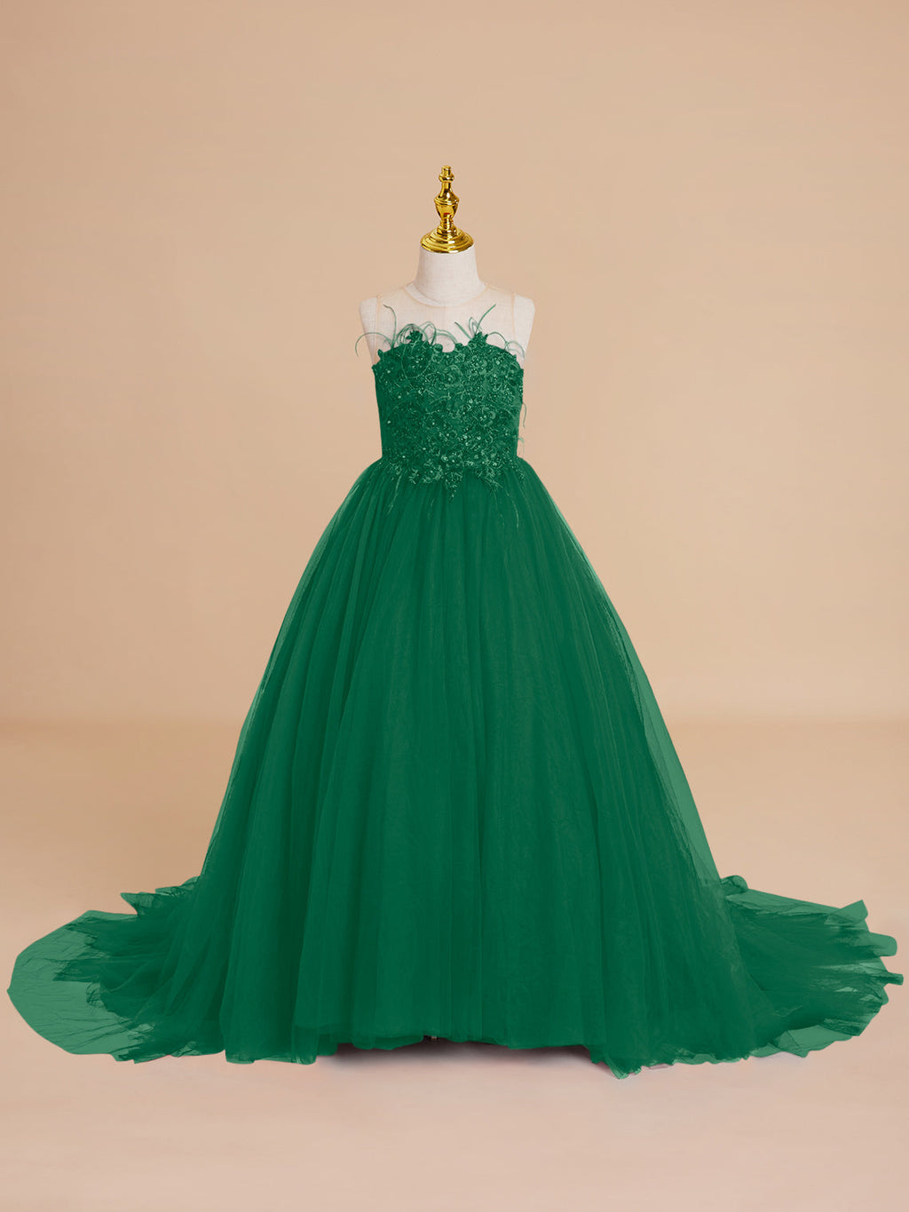 Vestido de princesa/vestido de princesa con cola de tul para niña de las flores 