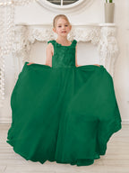 Elegante vestido blanco de tul para niña de las flores con cola corta 