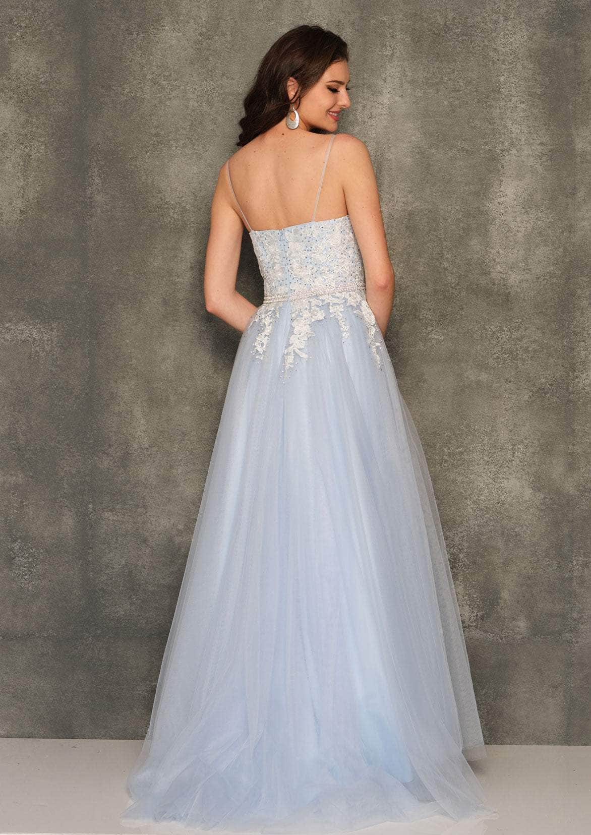 Laced Straight-Across Prom Ballgown