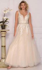 Plunging Sweetheart A-Line Prom Dress
