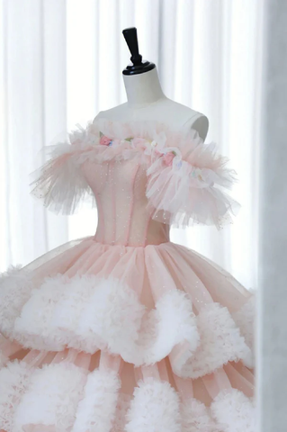 Vestido de quinceañera dulce con capas de tul plisado de hadas Y7702