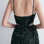 Bottom Sequin Suspender Party Sequined Dress Long Banquet Slim Fit Evening Dress Elegant