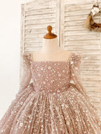 Vestido de cumpleaños de niña estilo princesa/de tul hasta la rodilla 