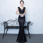 Vestido de noche para banquetes: Elegante vestido de corte sirena ajustado para mujer, perfecto para reuniones anuales de otoño/invierno. 
