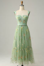 Cute A Line Sweetheart Light Purple Long Prom Dress with Embroidery