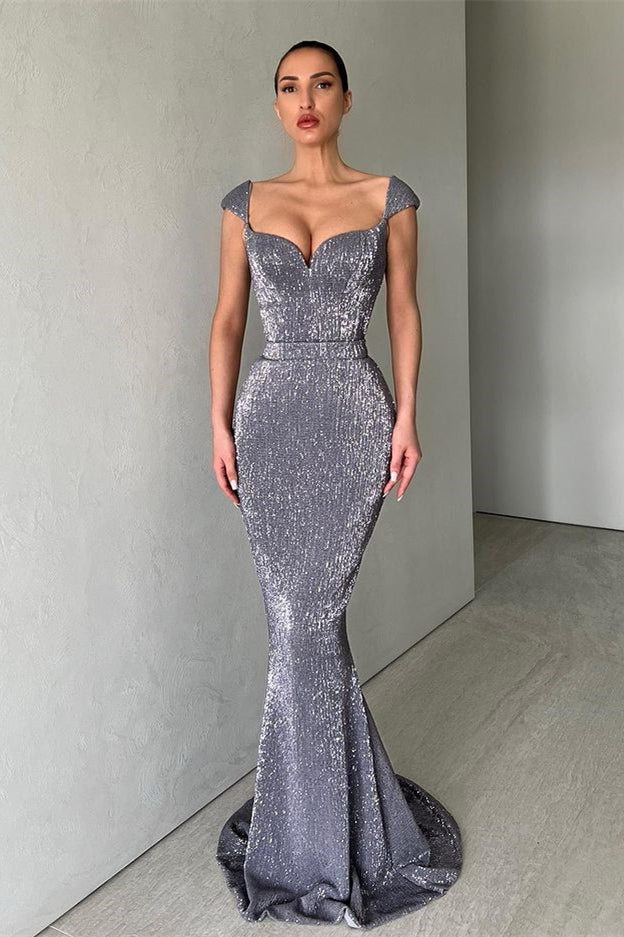 Robe de bal sirène sans manches à sequins de créateur