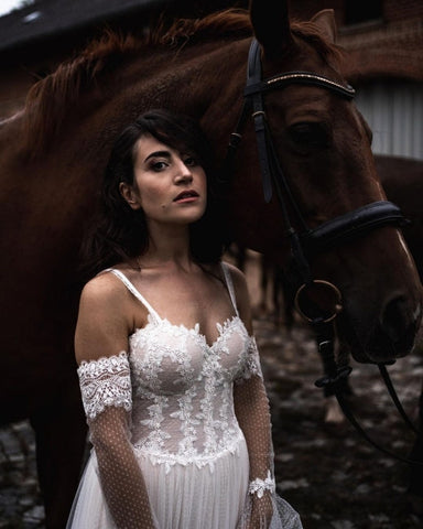 Vestidos de novia de diseñador con encaje | Vestidos de novia corte tubo