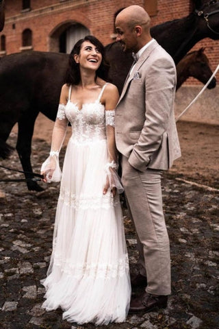 Vestidos de novia de diseñador con encaje | Vestidos de novia corte tubo