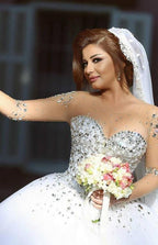 Robes de mariée de créateurs à manches | Robes de mariée de luxe de princesse