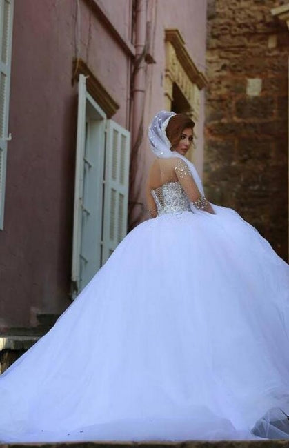 Robes de mariée de créateurs à manches | Robes de mariée de luxe de princesse