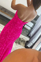 Robe de bal sirène royale à sequins sans bretelles