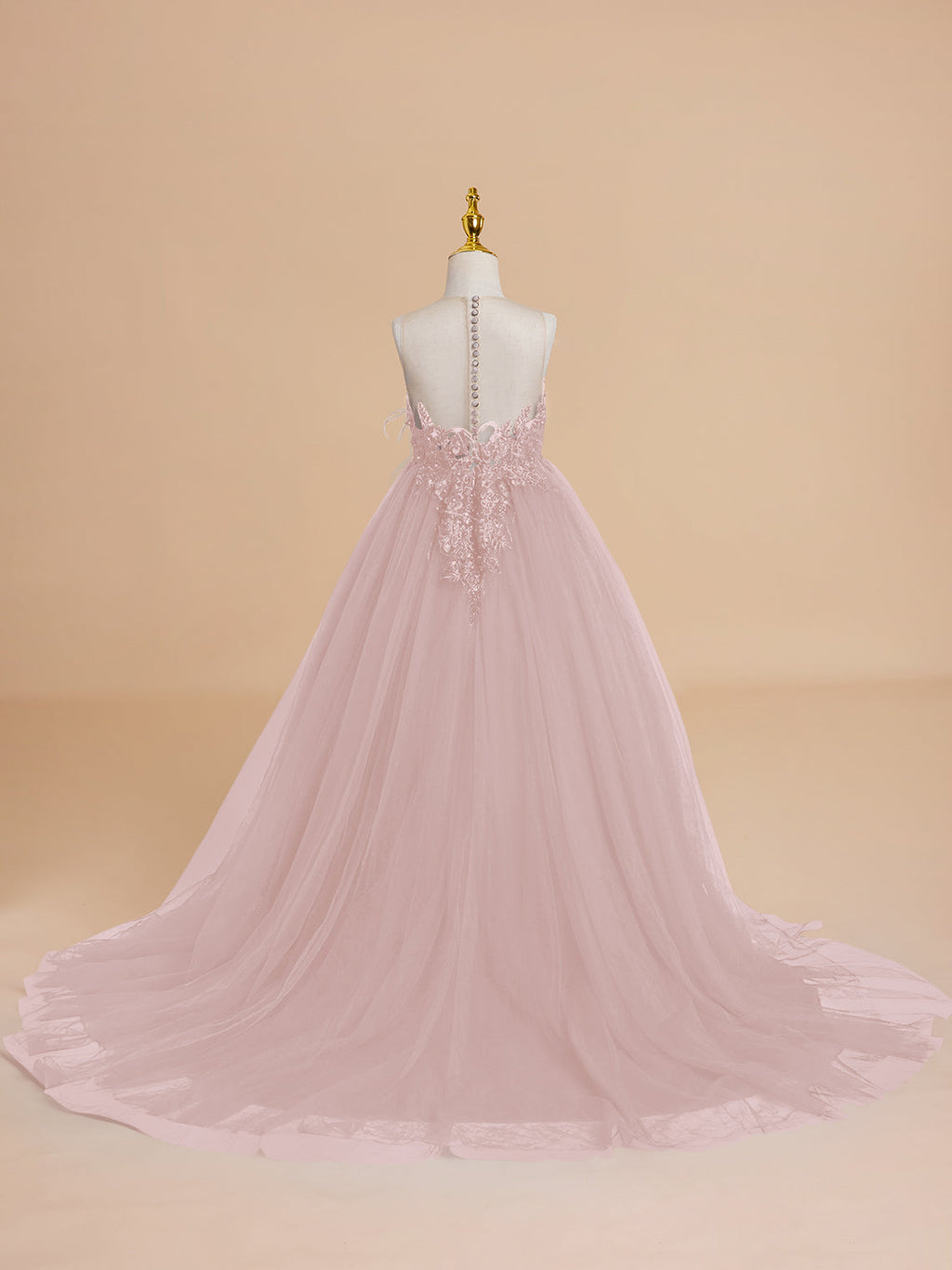 Vestido de princesa/vestido de princesa con cola de tul para niña de las flores 