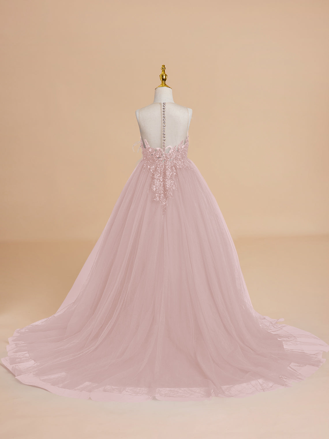 Vestido de princesa/vestido de princesa con cola de tul para niña de las flores 