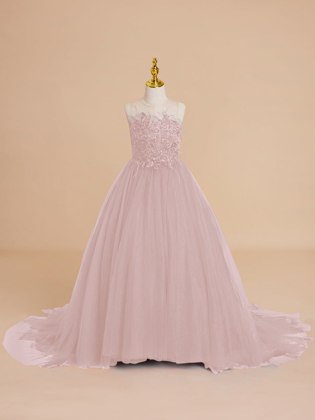 Vestido de princesa/vestido de princesa con cola de tul para niña de las flores 