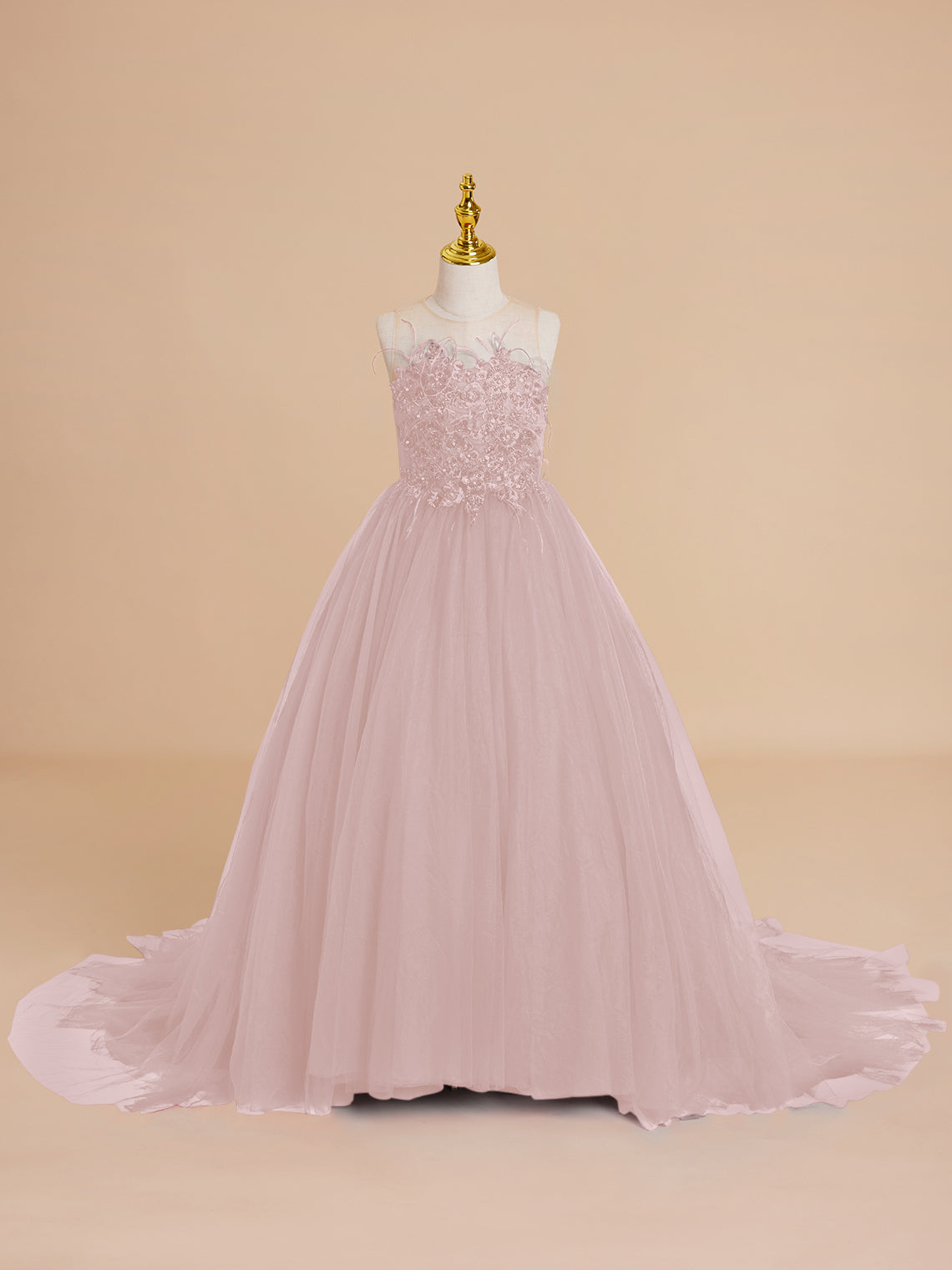 Vestido de princesa/vestido de princesa con cola de tul para niña de las flores 
