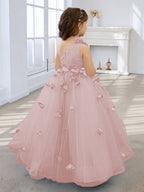 Vestido de princesa/vestido de tul hasta el suelo para niña de las flores 