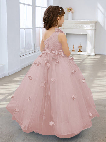 Robe de bal/robe de princesse en tulle longue jusqu'au sol pour demoiselle d'honneur 