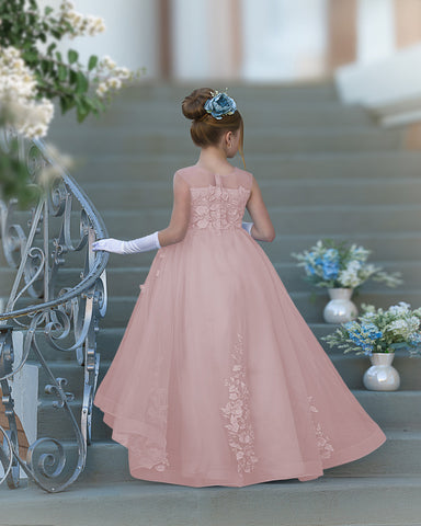 Vestido de baile de princesa Serenity con apliques de encaje y adornos de mariposas 