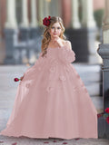 Vestidos de princesa con flores en 3D para niña 