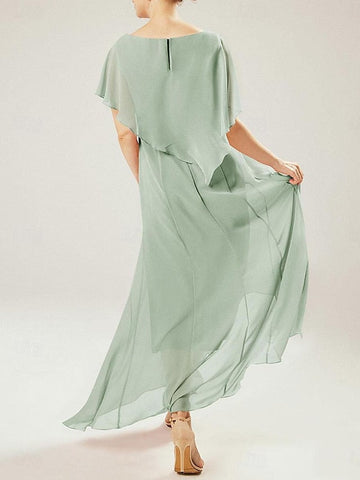 Sheath/Column Scoop Short Sleeves Mother of the Bride Dresses with Tassel