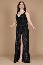 Plus Size Formal Dress Fully Sequin Gown