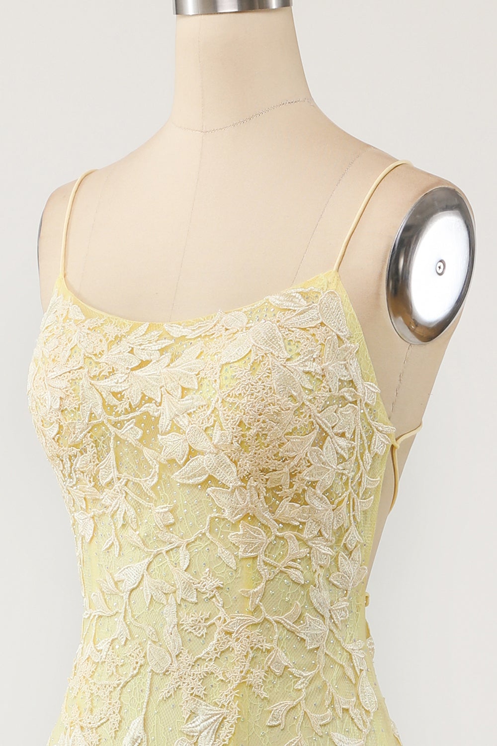 Robe de bal longue sirène violet clair avec appliques