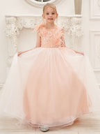 Vestido de princesa rosa para niña de las flores, estilo gala/con cola de tul. 