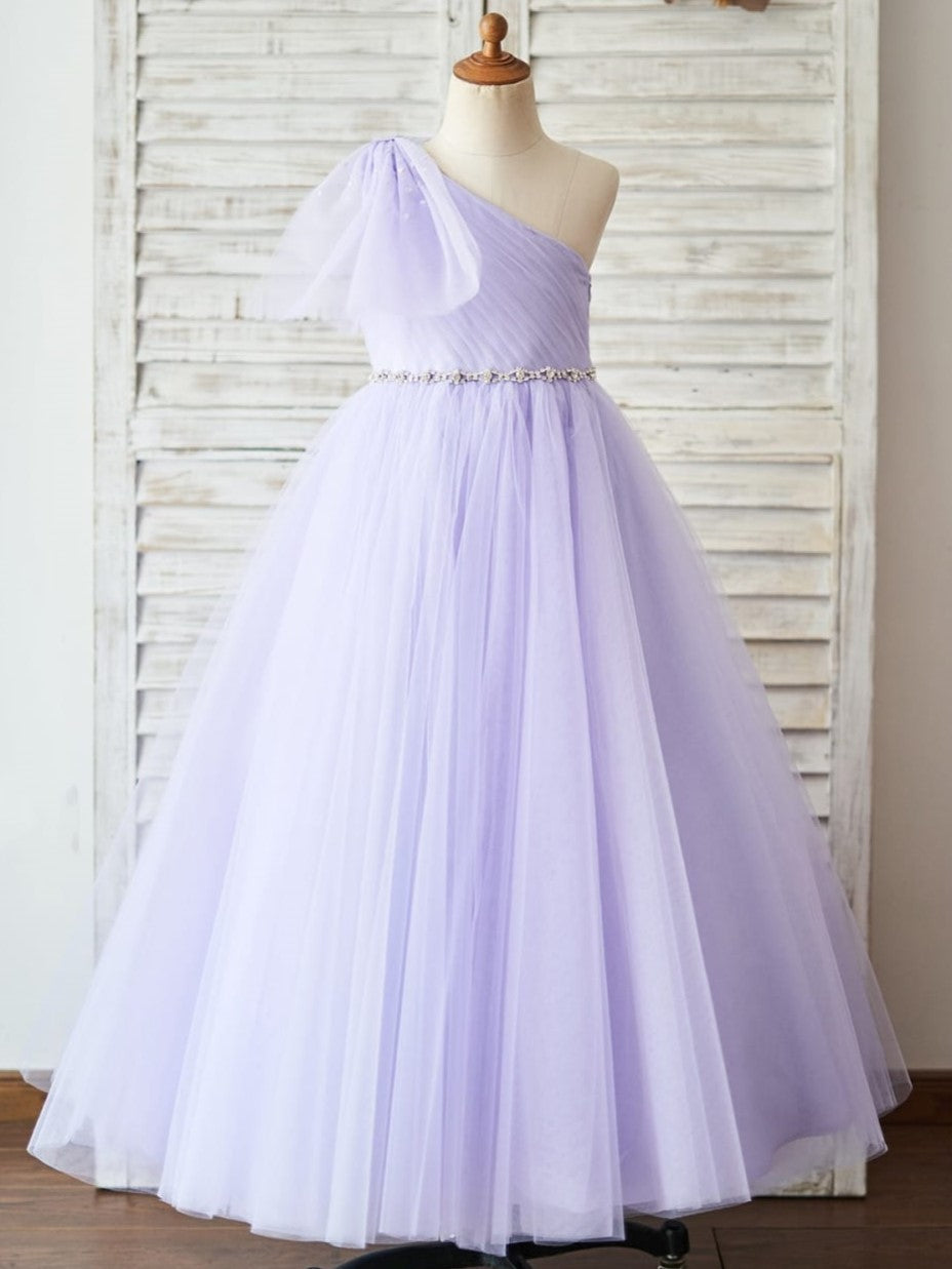 Vestido de niña de las flores de tul hasta el suelo 