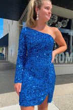Sequins Homecoming Dress with Sleeves