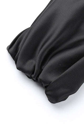 Vestidos de noche sexys, formales y de malla sólida con cuello oblicuo 