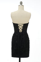Tight Short Homecoming Dress with Appliques