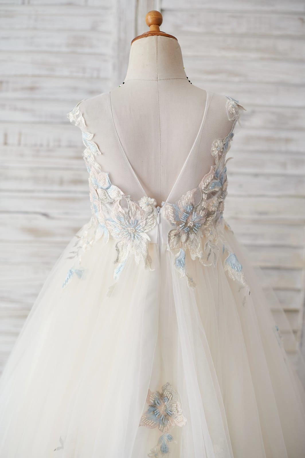 Vestido de princesa/vestido de niña de las flores de encaje y tul 