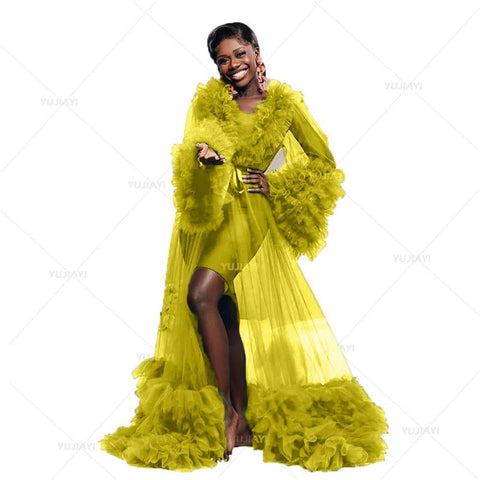 Vestido de novia de baile, bata de tul vaporosa para sesión de fotos, vestido de fiesta de boda para mujer embarazada