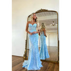 Vestido de fiesta largo con escote en forma de corazón y apliques de encaje para adolescentes